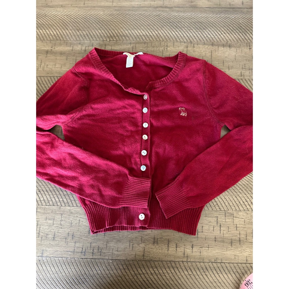 Vintage Y2K Abercrombie & Fitch Red Cashmere Blend Cardigan/Women's XS Tagged M